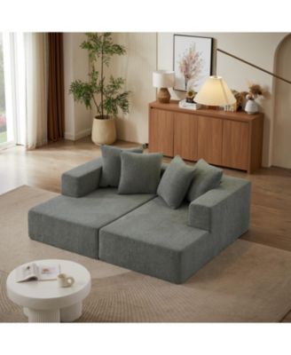 Streamdale Plush Chenille Sectional Sofa with Modern Chaise