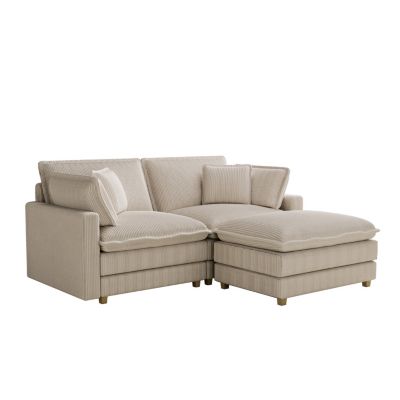 Streamdale Beige Modular Sectional Sofa with Pillows for Living Room and Bedroom