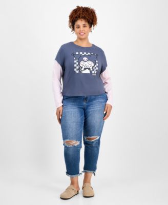 Trendy Plus Size Kuromi Long-Sleeve T-Shirt 