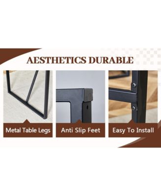 Modern Marble Dining Set - 4 Chairs with PU Upholstery