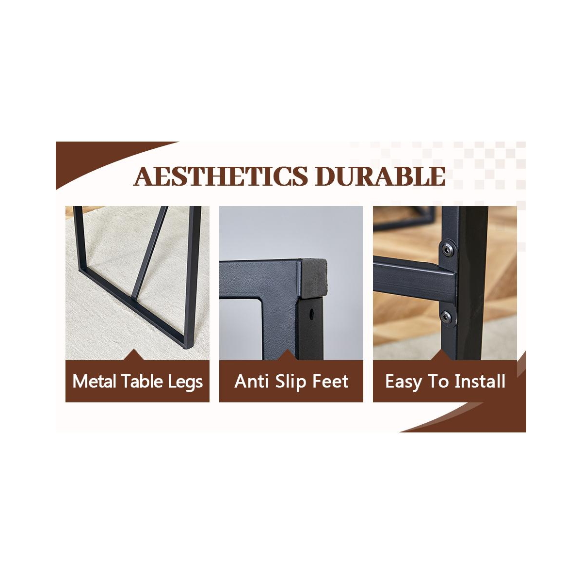 Streamdale Furniture Modern Marble Dining Set - 4 Chairs with Pu Upholstery