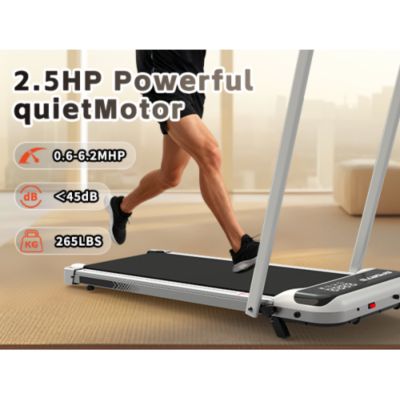 3 in 1 Under Desk Treadmill with Incline Foldable Treadmills for Home Walking Pad with Handle Bar