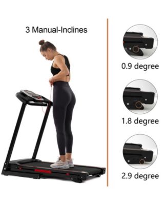 Electric Folding Treadmills for Running Walking with 12 Preset Programs，3.5HP Portable Foldable with Incline