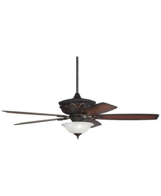 60" Montego Industrial Rustic Indoor Ceiling Fan LED Light Oil Rubbed Bronze Teak Alabaster Glass Living Kitchen Home
