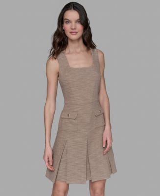 KARL LAGERFELD PARIS Women's Knit Tweed Shift Dress - Macy's