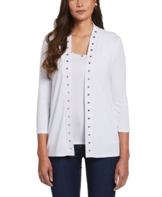 Petite Rib Sleeveless Tank Crew Neck Top