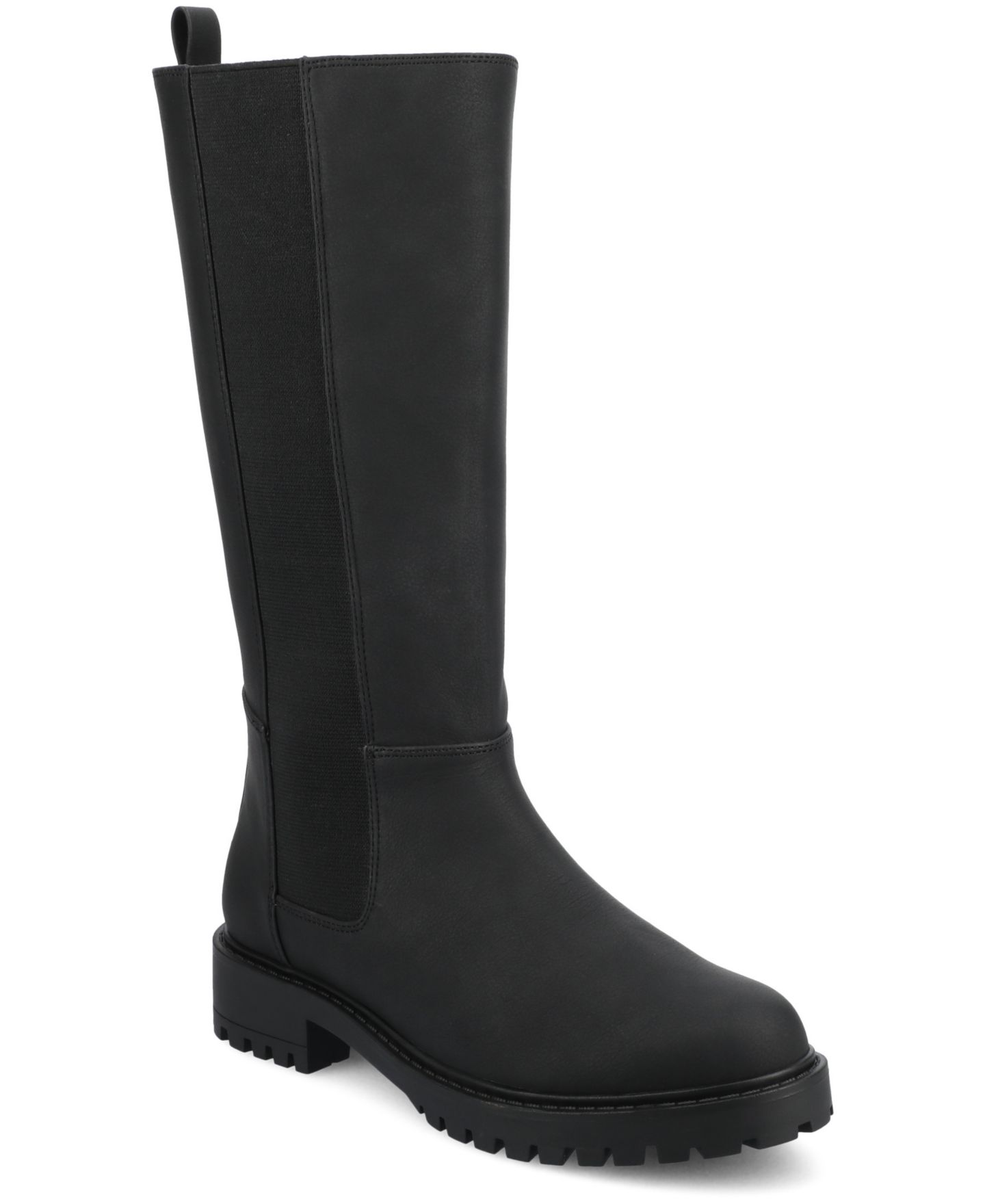 Женские ботинки Journee Collection Brandi Lug Sole Regular, Wide Calf, & Extra Wide Calf Knee High, цвет: Винтажный чёрный — фото 1