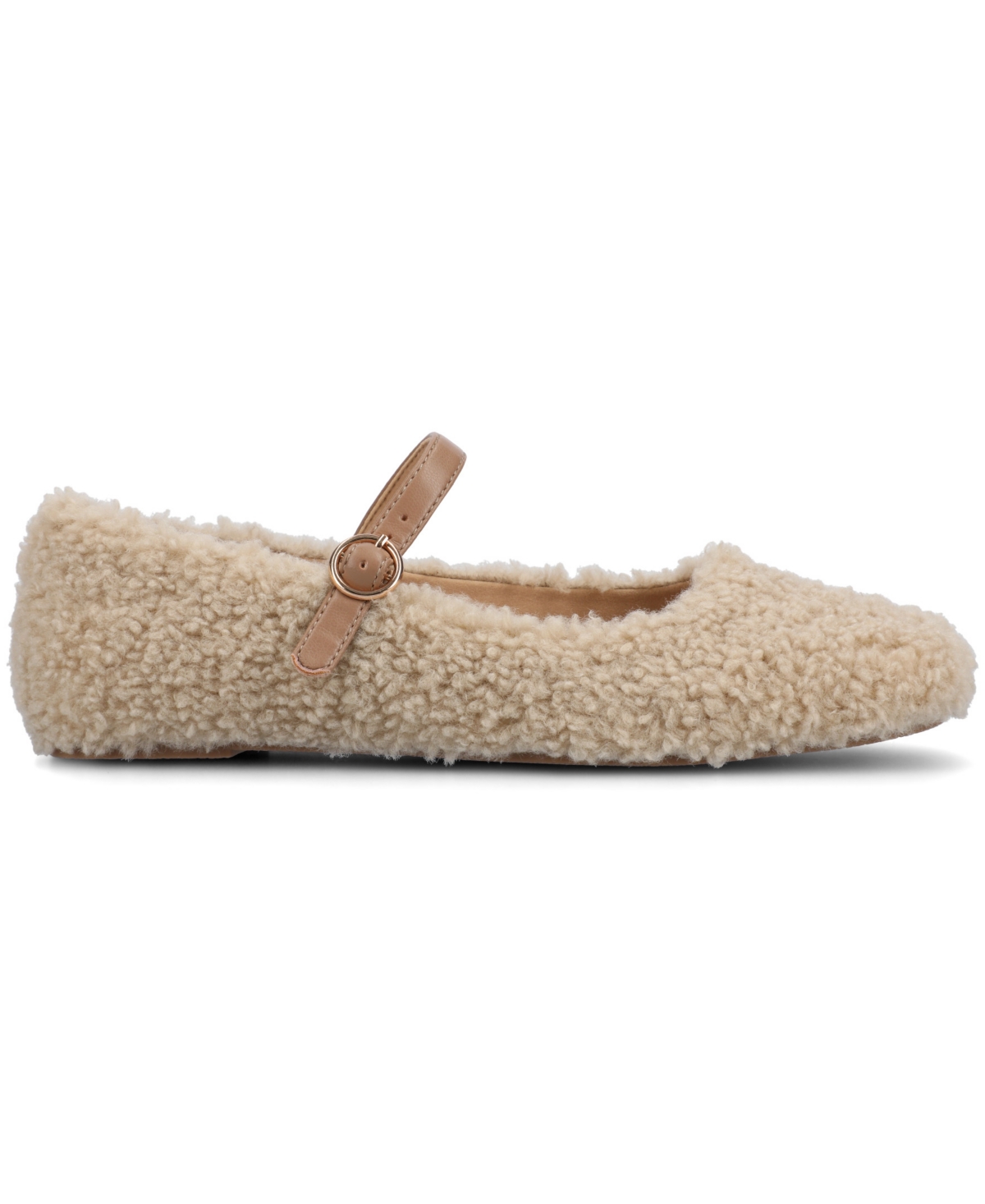 Journee Collection Women's Carrie Square Toe Mary Jane Flats In Neutral