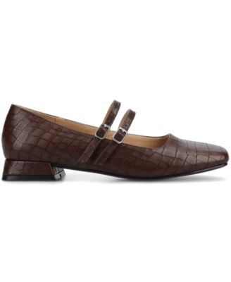 Women's Gredah Square Toe Double Strap Mary Jane Flats