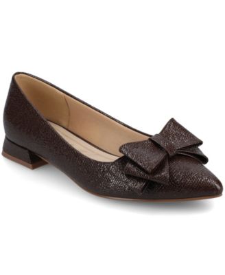 Women's Ophelia Bow Low Block Heel Dress Flats