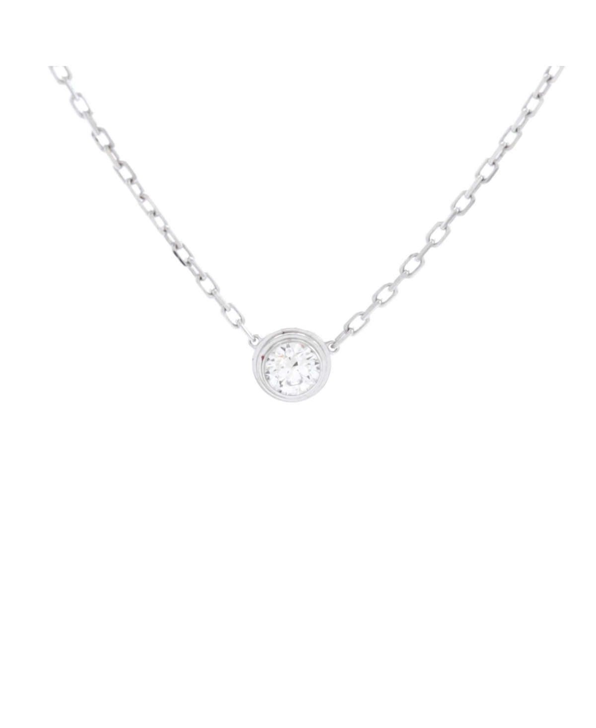 Large Cartier D'Amour Pendant Necklace 18K White Gold with Diamond - 18k white gold