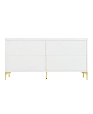 White 4-Door Storage Cabinet with Adjustable Shelves