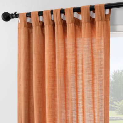 Rustic Weave Linen Curtains (2 Panels) Sheer Window Curtains Panel Set, Rod Pocket Curtains, 50 inches Wide Linen