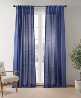 Rustic Weave Linen Curtains (2 Panels) Sheer Window Curtains Panel Set, Rod Pocket Curtains, 50 inches Wide Linen Drapes