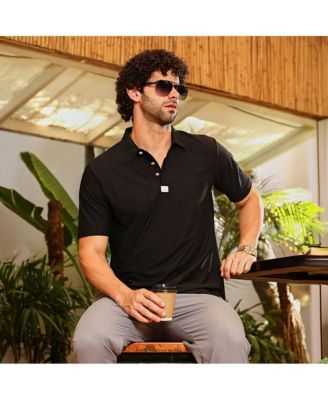 Men's Onyx Black Seamless Cuboid Polo T-Shirt