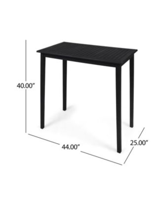Outdoor Minimalist Acacia Wood Rectangle Bar Table - Dark Gray