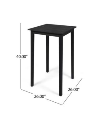 Outdoor Minimalist Acacia Wood Square Bar Table - Dark Gray