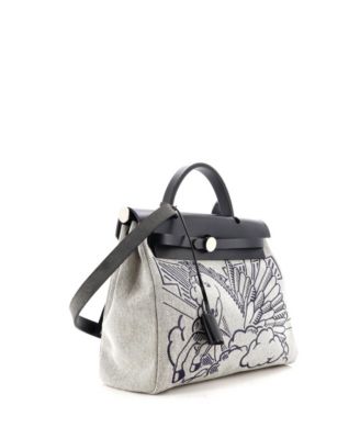 Pre-Owned Hermes 31 Herbag Zip Pegase Pop Toile and Leather