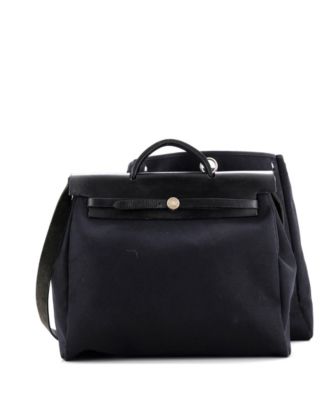 Pre-Owned Hermes 39 Herbag Zip Leather and Toile