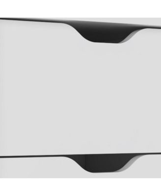 Contemporary Two-Drawer Faux Wood Nightstand with Smooth Glide Storage