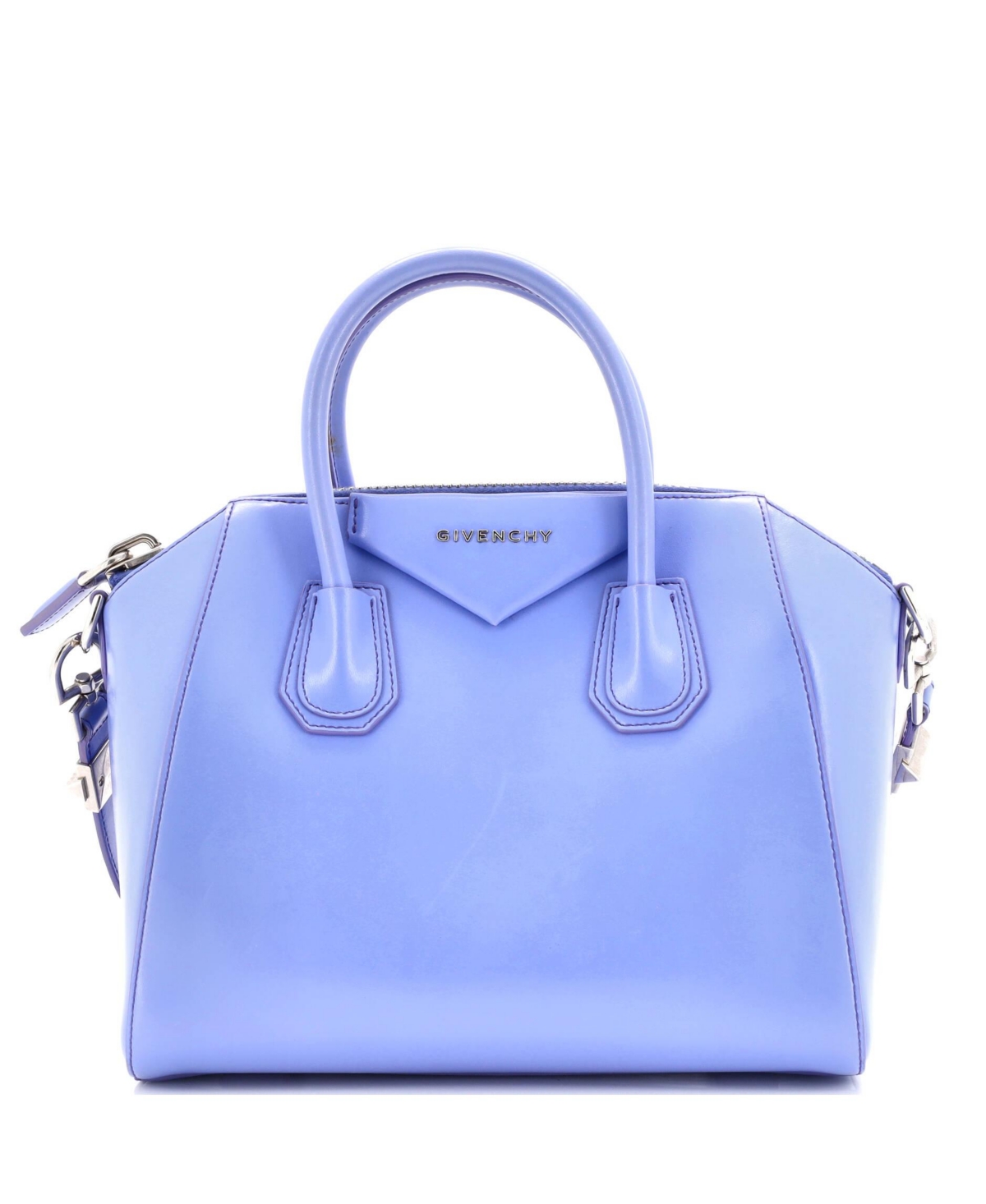 Small Antigona Bag Glazed Leather - Blue