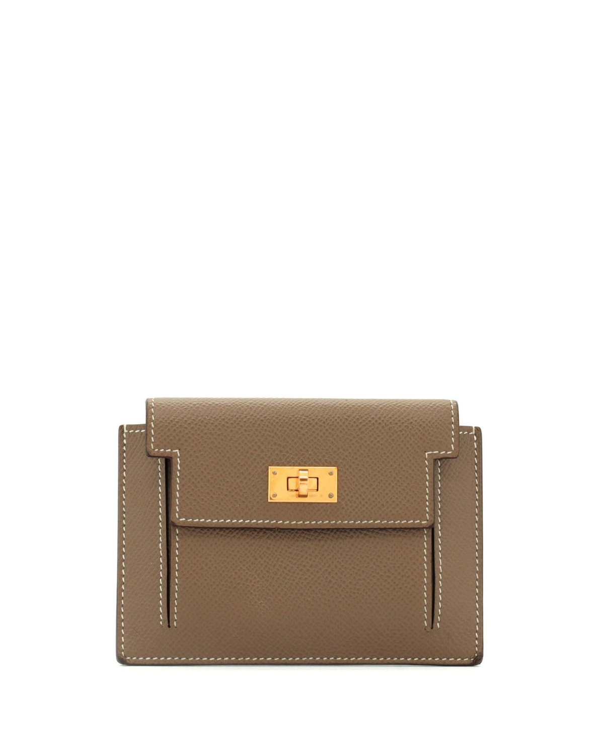 Kelly Pocket Compact Wallet Epsom - Beige