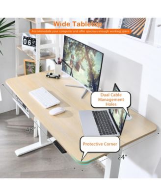 48-Inch Electric Standing Adjustable Desk with Control Panel and USB Port