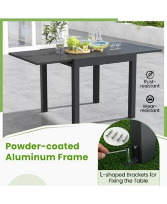 31.5 inches-63 inches Adjustable Patio Expandable Dining Table for 4-6 Person