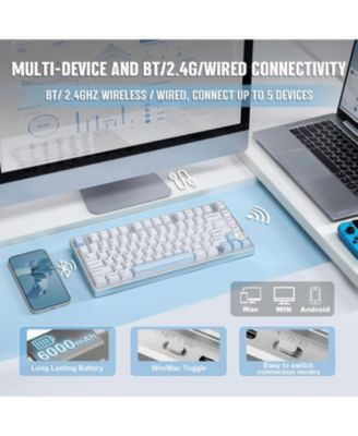 AL75 PRO 75% Wireless Mechanical Gaming Keyboard,Full Aluminum CNC,BT/2.4G/Wired,PBT Keycaps,Gasket Mounted Hot Swap,Custom RGB Backlight, Programmable for Mac/Win(Cocoa Cream V2 Linear)