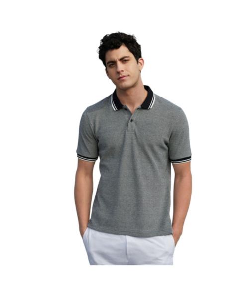 Мужские футболки Cahoot Campus Sutra Onyx Black Duo-Hue Knit Polo, цвет: Чёрный