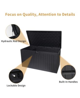 230 Gallon Resin Outdoor Deck Box - Waterproof & Lockable