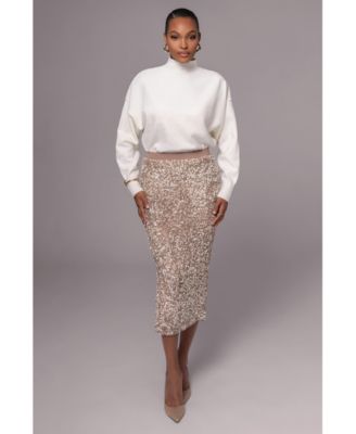 Women's Sequin Midi Skirt