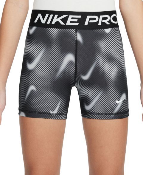 Шорты Nike Pro Dri-FIT 3" Shorts для девочек, цвет: Чёрный / Белый