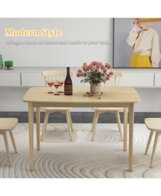 48 Inch Solid Wood Dining Table with Rubber Wood Supporting Legs for Kitchen Dining Room 