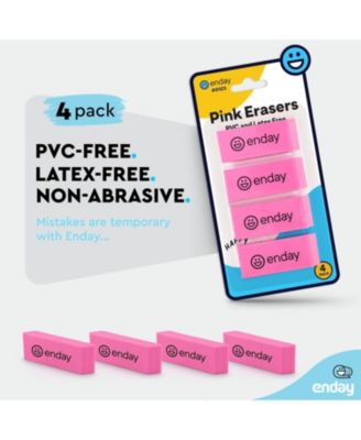 Erasers Pencil Block, Hi Polymer Large Pink Soft Eraser, Rubber and Non – Abrasive Eraser, Erasers School Supplies for Kids and Artists, Best Eraser for Drawing (24 PC) – by Enday