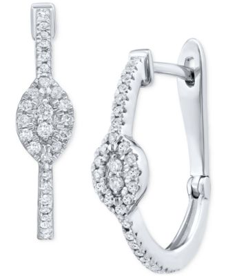 Macy's - Diamond Hoop Earrings (1/3 ct. t.w.) in 10k White Gold