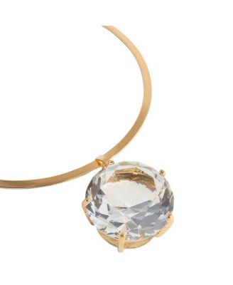 -Plated Chain Necklace With Stones