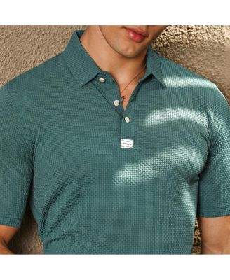 Men's Emerald Green Warp-Tactile Polo T-Shirt