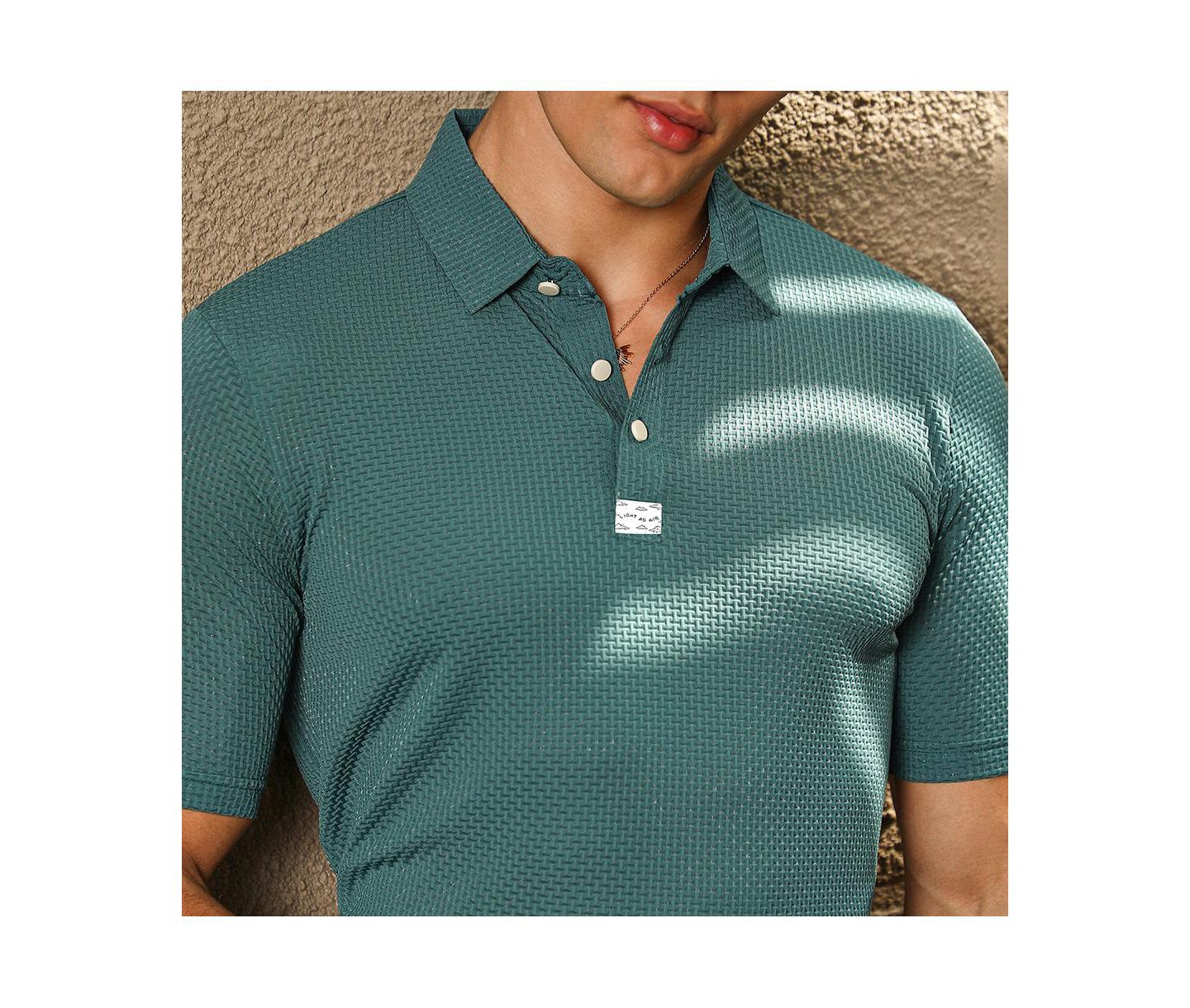Мужская футболка Cahoot Campus Sutra Emerald Green Warp-Tactile Polo, цвет: Зелёный — фото 7