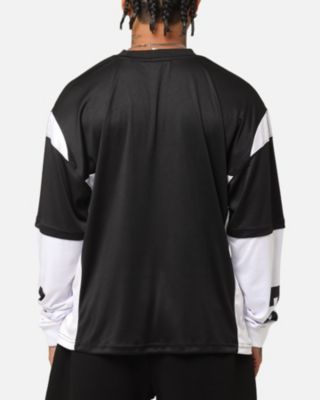 Men's Football Layered Long Sleeve T-Shirt, Black, XL