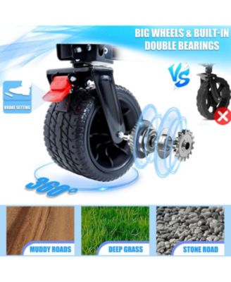 Foldable Wagon with Tailgate, Cover, 400LBS, All-Terrain Wheels