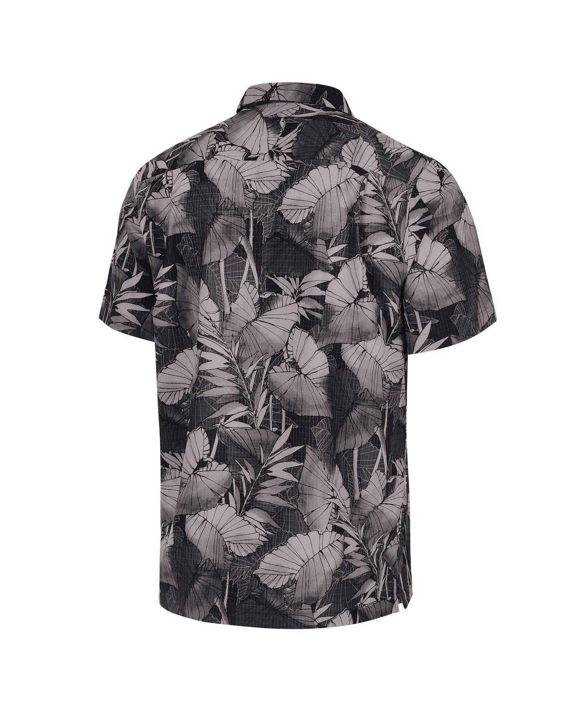 Tommy Bahama Black Ohio State Buckeyes Coast Nuevo Fronds Button-up Shirt In Black