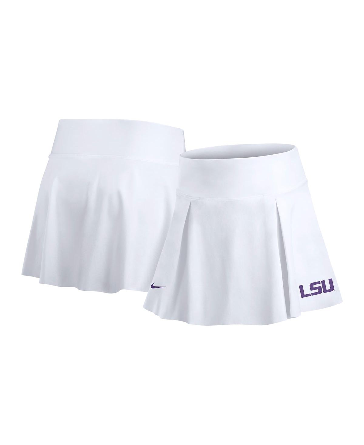 Nike Women's White Lsu Tigers Club Tennis Skirt With Shorts In White