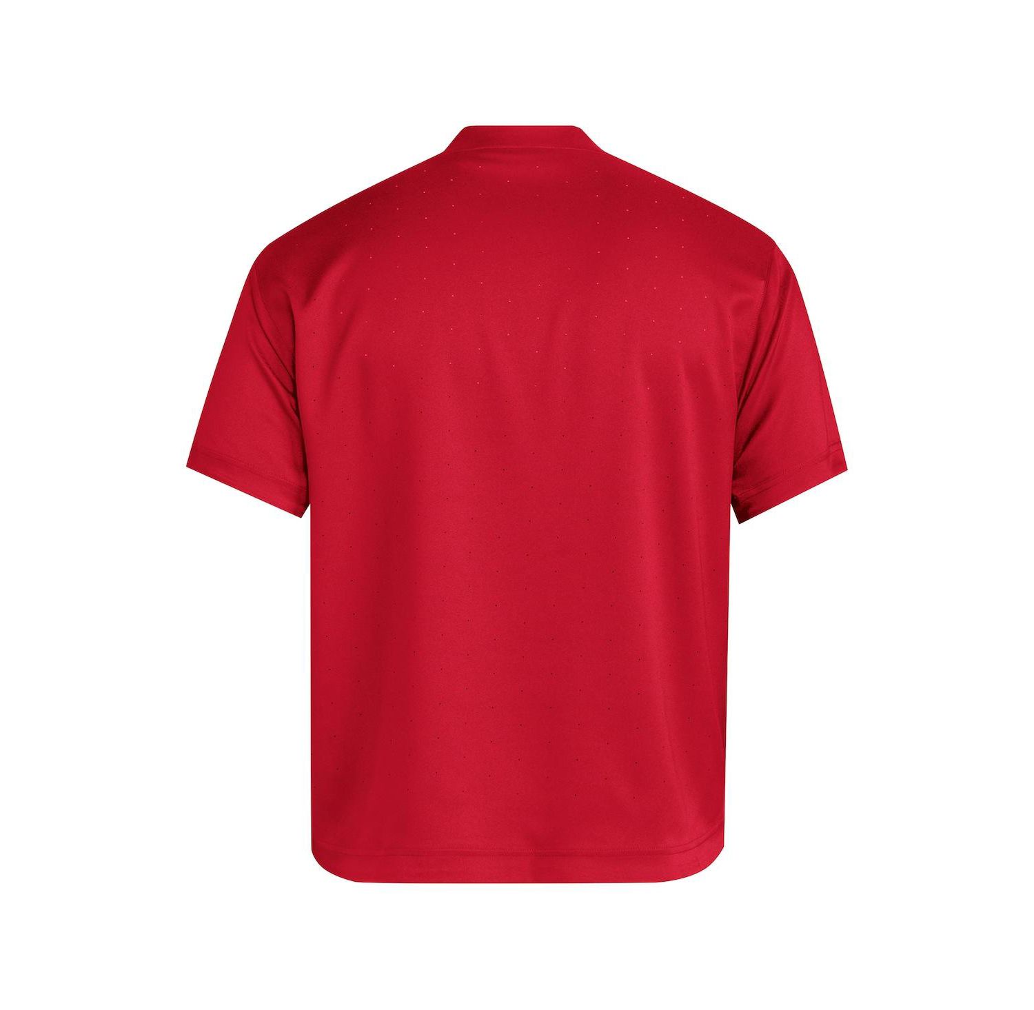 Men's Red Nebraska Huskers Dugout Coaches Adizero Notch Neck Pullover Sweatshirt