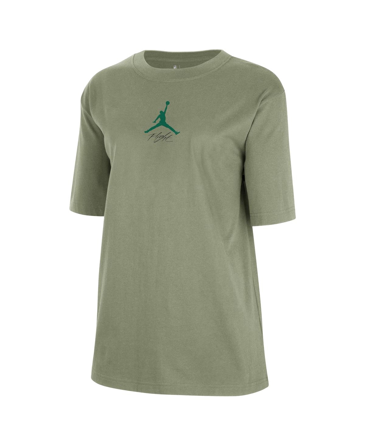 JORDAN WOMEN'S GREEN BOSTON CELTICS COURTSIDE STATEMENT EDITION BOYFRIEND T-SHIRT 