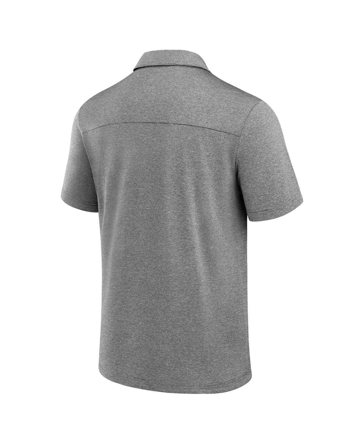Fanatics Men's Grey Carolina Panthers Front Office Tech Polo Shirt In Gold