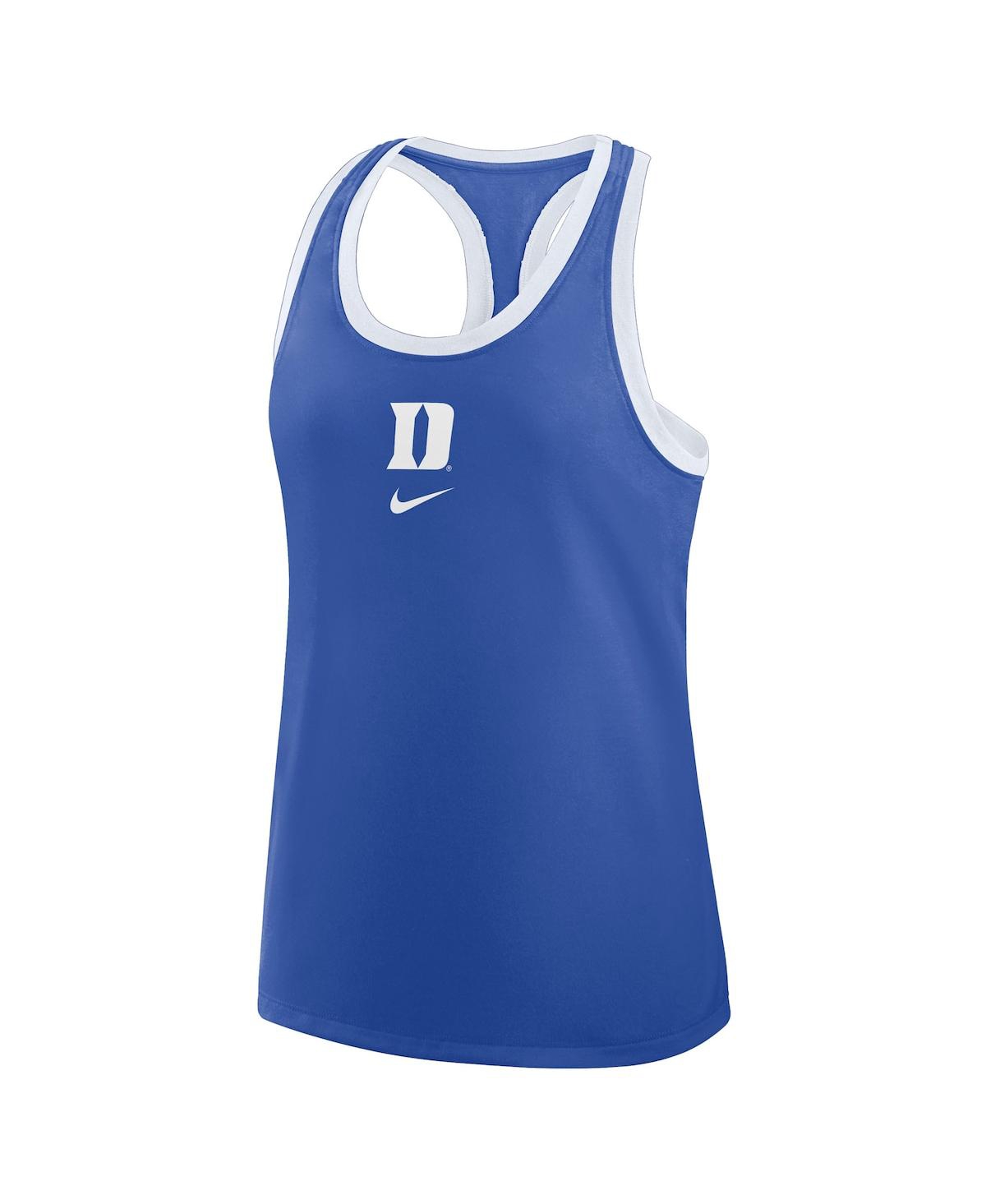 Nike Royal Duke Blue Devils Primetime Tri-blend Racerback Tank Top In Blue
