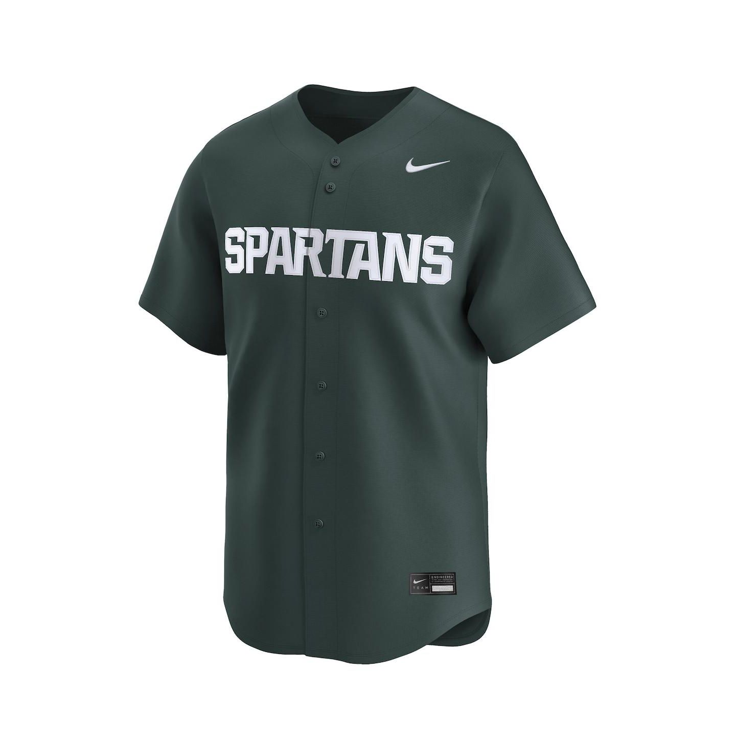 Мужской топ Nike Green Michigan State Spartans College Limited Baseball Jersey — фото 2
