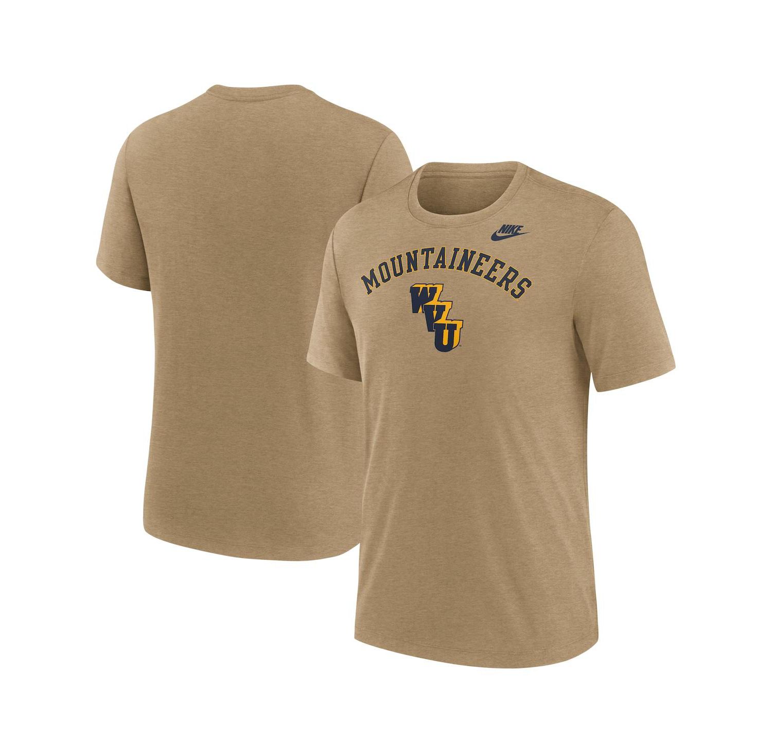 Men's Heather Light Brown West Virginia Mountaineers Legacy Arch Tri-Blend T-Shirt