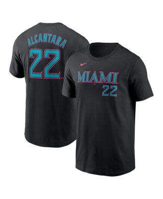 Nike - Men's Sandy Alcantara Black Miami Marlins 2025 City Connect Fuse Name Number T-Shirt
